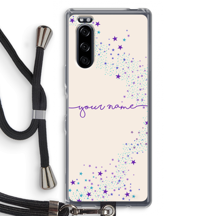 Sterren: Sony Xperia 5 Transparant Hoesje met koord
