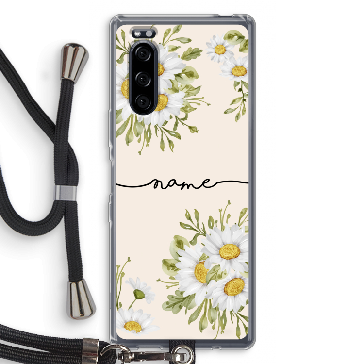 Daisies: Sony Xperia 5 Transparant Hoesje met koord