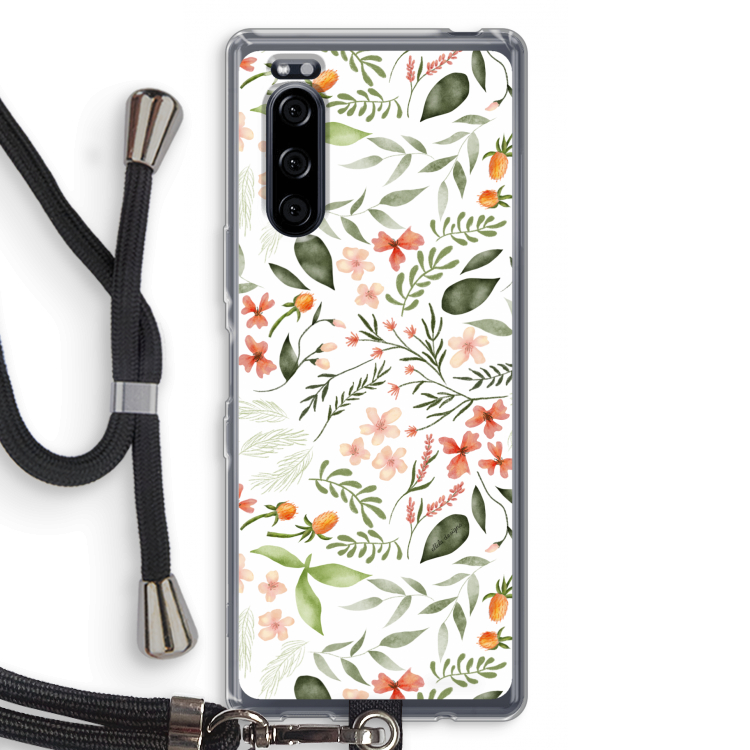 Sweet little flowers: Sony Xperia 5 Transparant Hoesje met koord