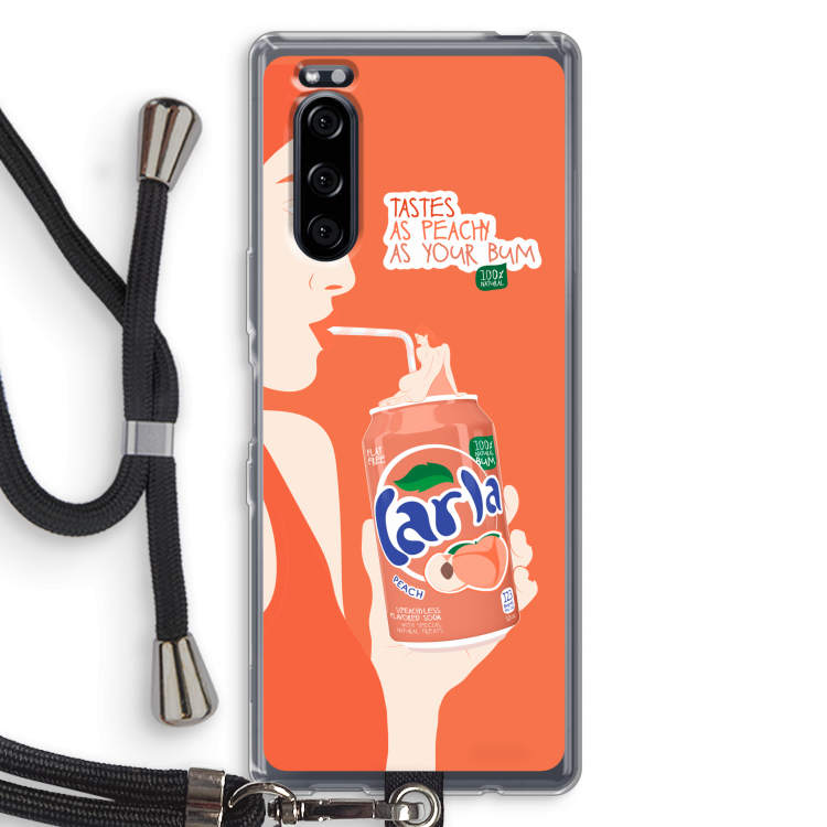 Peach please!: Sony Xperia 5 Transparant Hoesje met koord