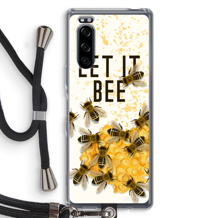 Let it bee: Sony Xperia 5 Transparant Hoesje met koord