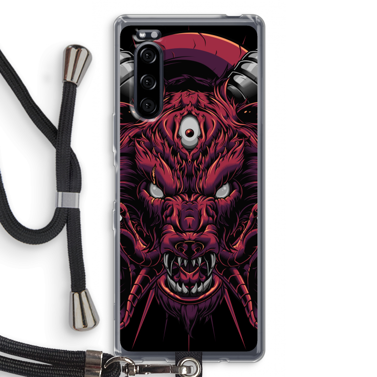 Hell Hound and Serpents: Sony Xperia 5 Transparant Hoesje met koord