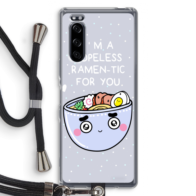 I'm A Hopeless Ramen-Tic For You: Sony Xperia 5 Transparant Hoesje met koord