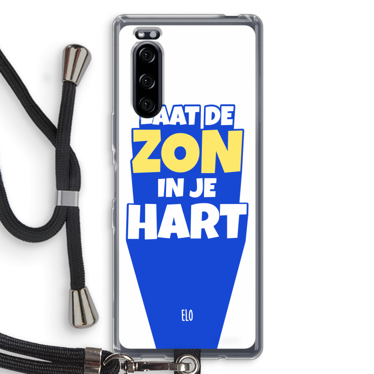 Laat de zon in je hart: Sony Xperia 5 Transparant Hoesje met koord