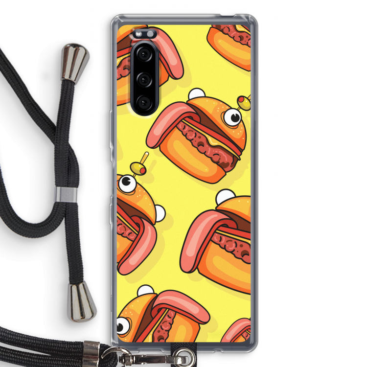 Hamburger: Sony Xperia 5 Transparant Hoesje met koord
