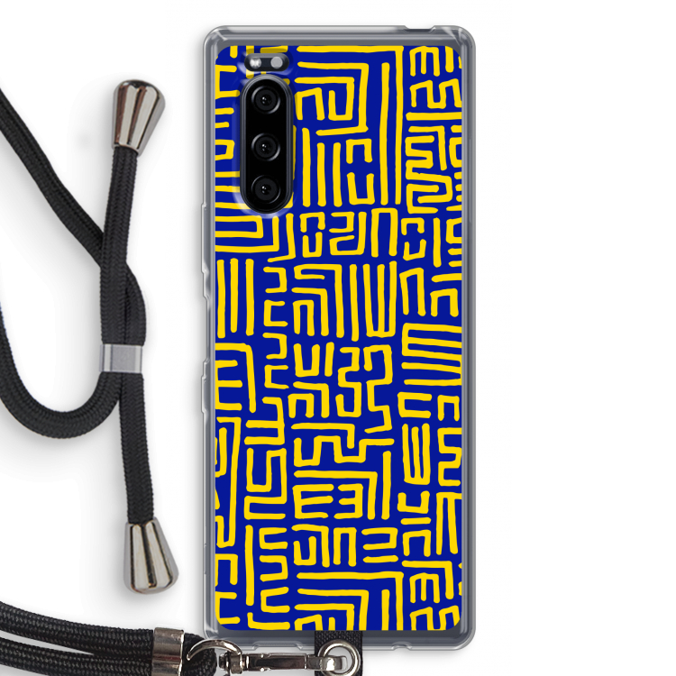 Majorelle Blue Print: Sony Xperia 5 Transparant Hoesje met koord