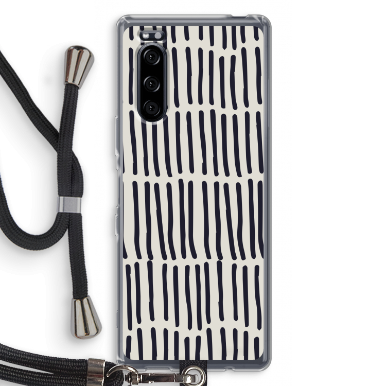 Moroccan stripes: Sony Xperia 5 Transparant Hoesje met koord