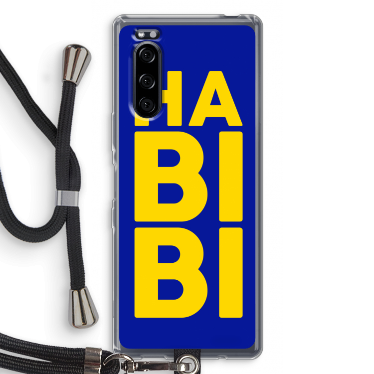 Habibi Blue: Sony Xperia 5 Transparant Hoesje met koord