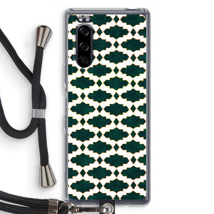 Moroccan tiles: Sony Xperia 5 Transparant Hoesje met koord