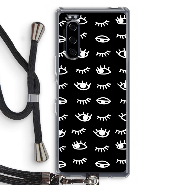 Eye pattern #3: Sony Xperia 5 Transparant Hoesje met koord