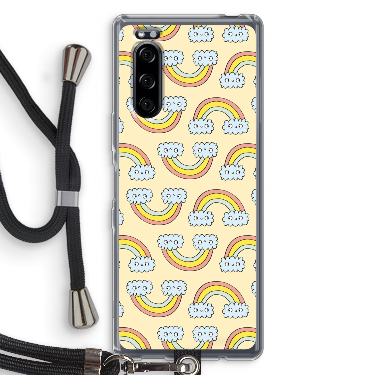 Regenboog: Sony Xperia 5 Transparant Hoesje met koord