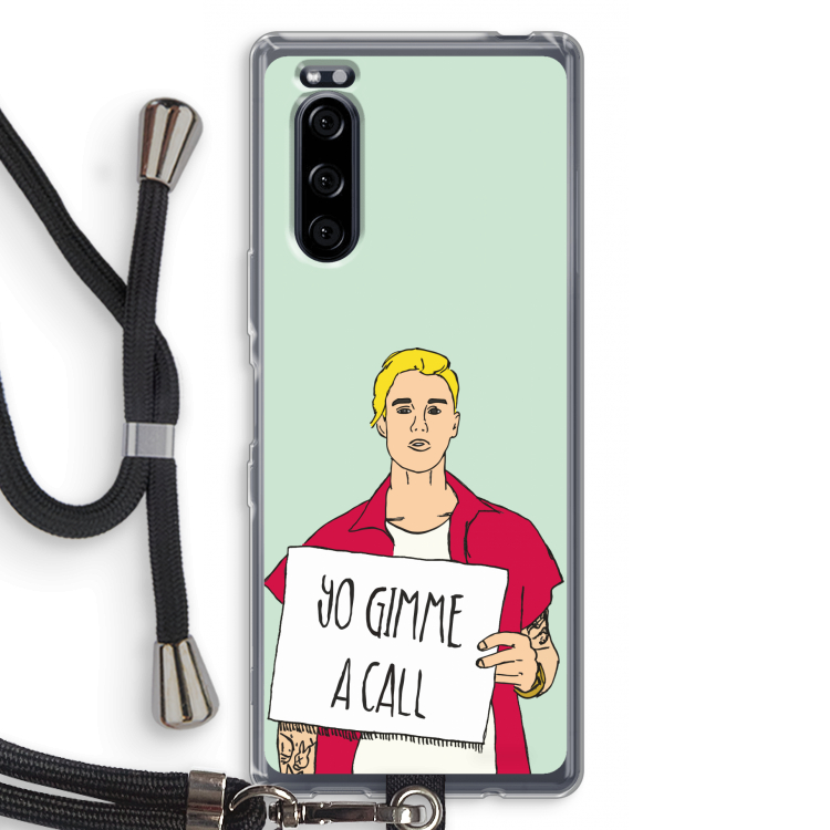 Gimme a call: Sony Xperia 5 Transparant Hoesje met koord