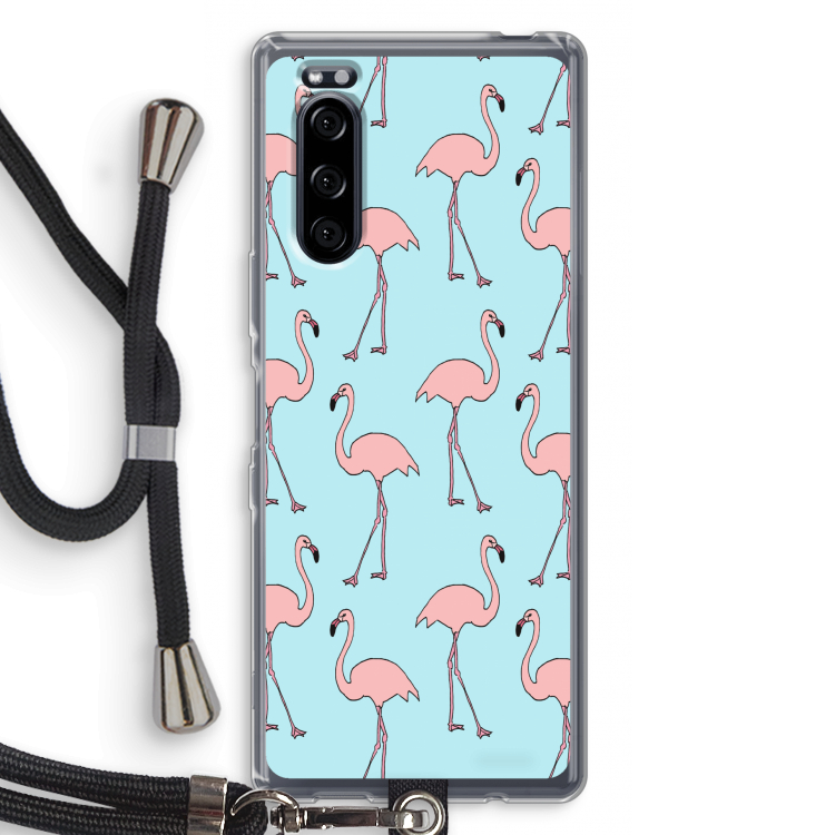 Anything Flamingoes: Sony Xperia 5 Transparant Hoesje met koord