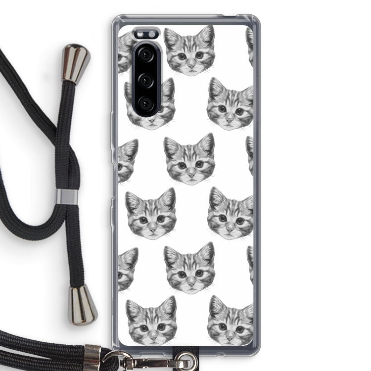 Kitten: Sony Xperia 5 Transparant Hoesje met koord