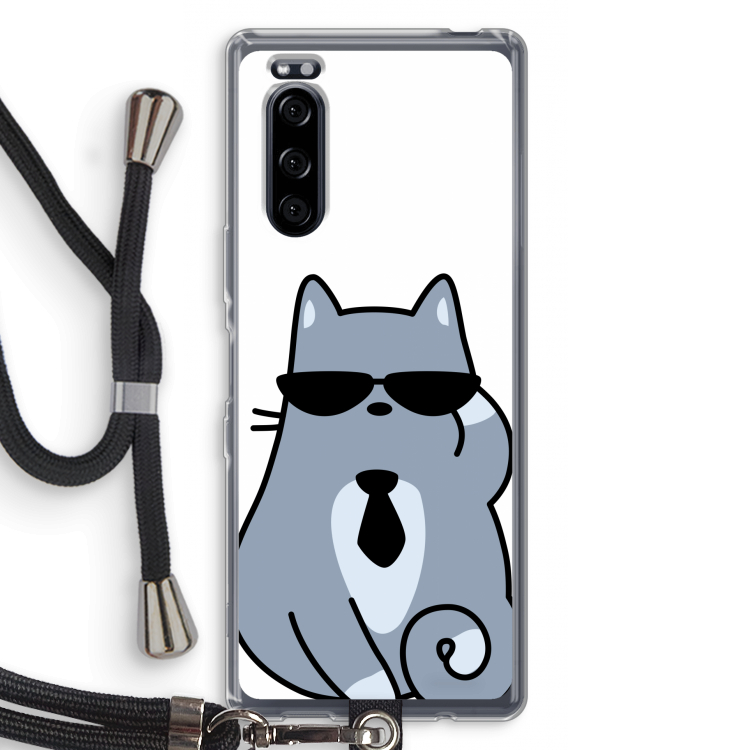 Cool cat: Sony Xperia 5 Transparant Hoesje met koord