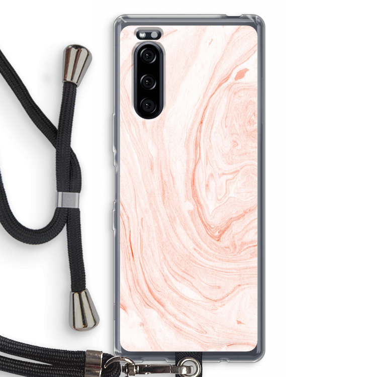 Peach bath: Sony Xperia 5 Transparant Hoesje met koord