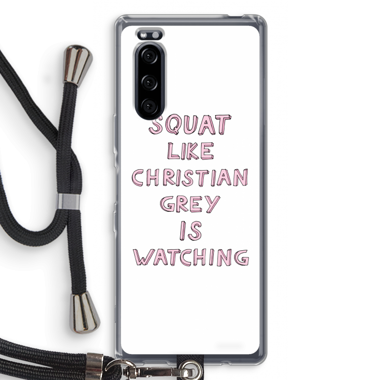 Christian Grey: Sony Xperia 5 Transparant Hoesje met koord