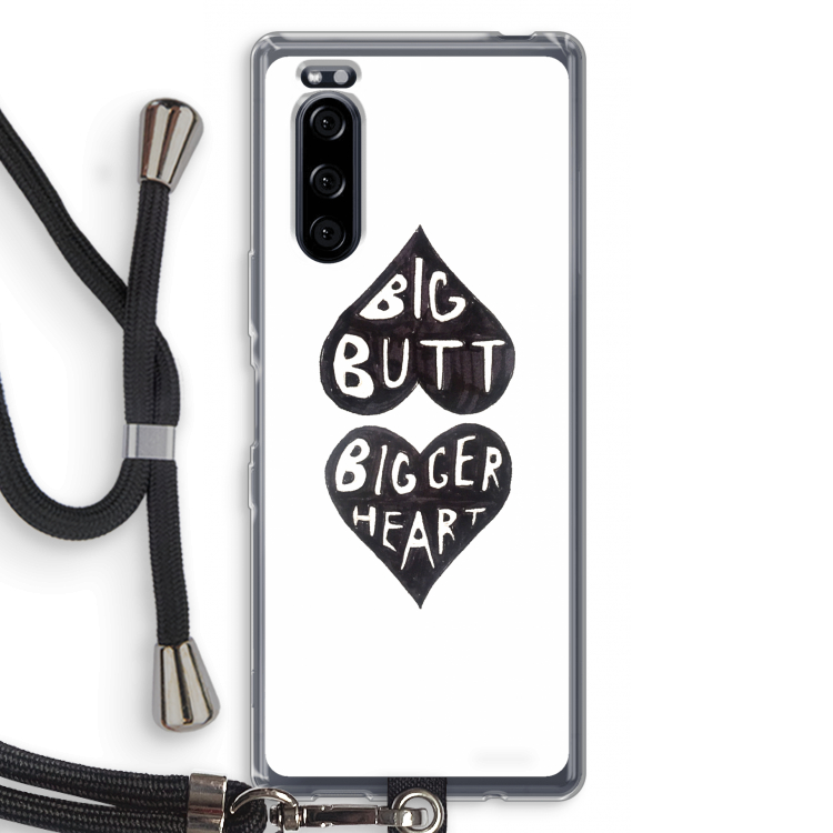 Big butt bigger heart: Sony Xperia 5 Transparant Hoesje met koord