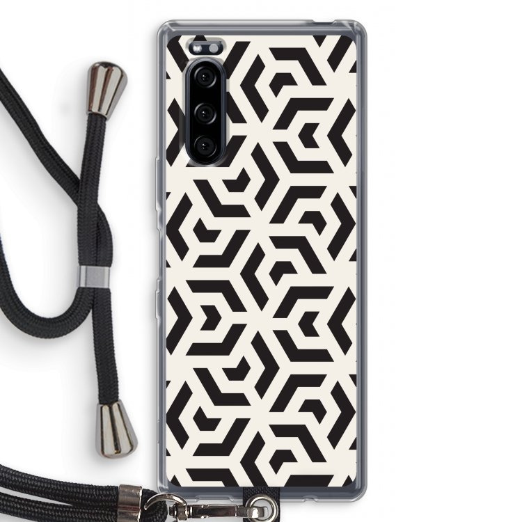 Crazy pattern: Sony Xperia 5 Transparant Hoesje met koord