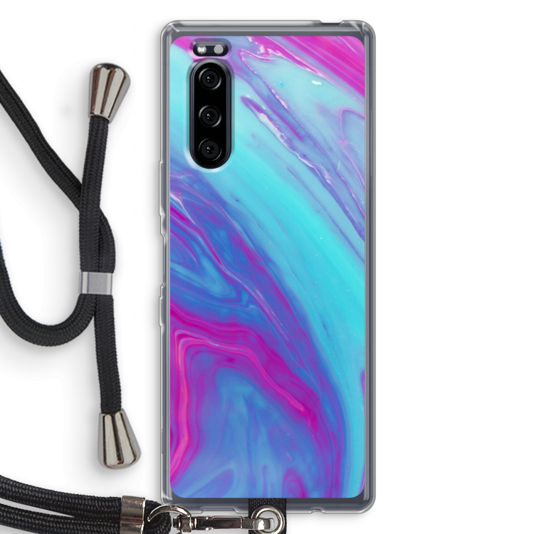 Zweverige regenboog: Sony Xperia 5 Transparant Hoesje met koord