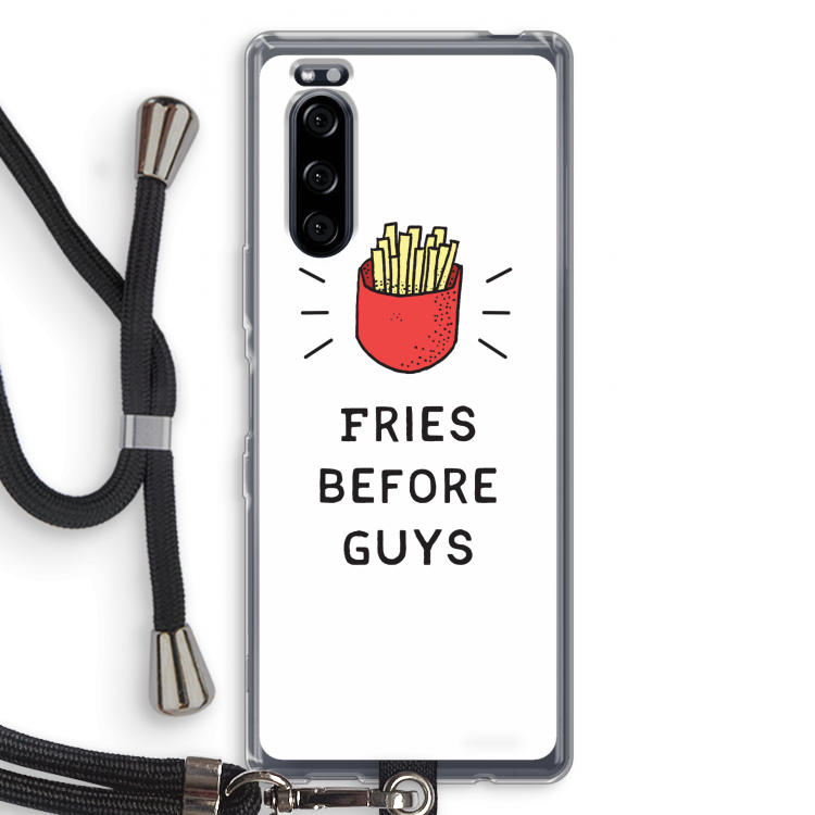 Fries before guys: Sony Xperia 5 Transparant Hoesje met koord