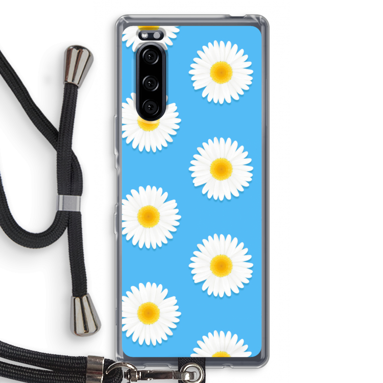Margrietjes: Sony Xperia 5 Transparant Hoesje met koord