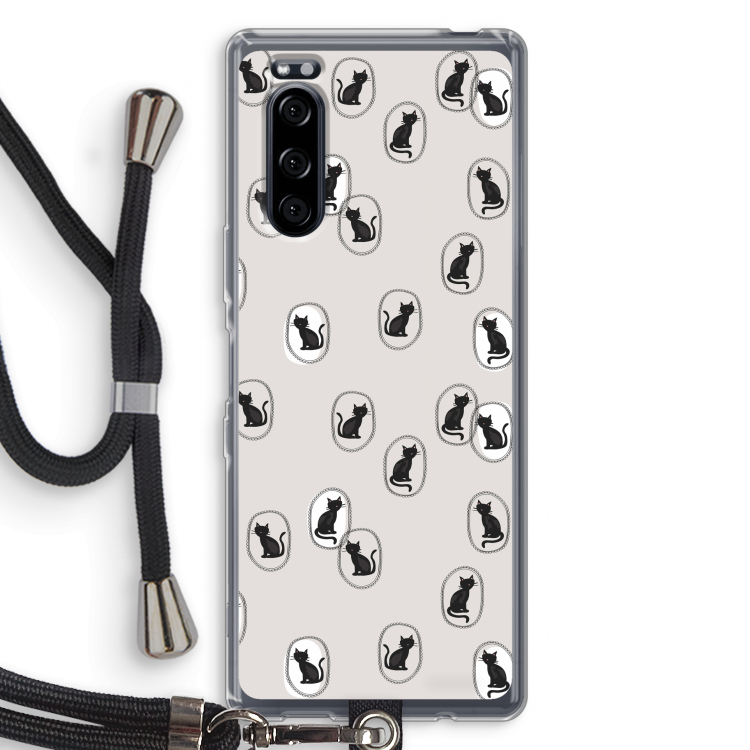Miauw: Sony Xperia 5 Transparant Hoesje met koord