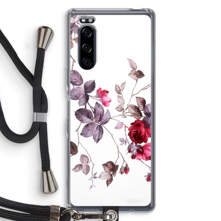 Mooie bloemen: Sony Xperia 5 Transparant Hoesje met koord