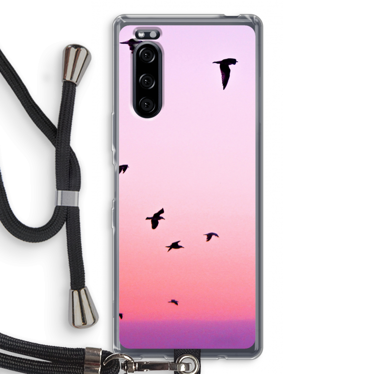 Fly away: Sony Xperia 5 Transparant Hoesje met koord