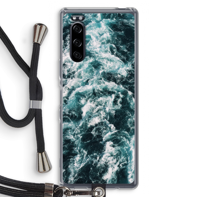 Zee golf: Sony Xperia 5 Transparant Hoesje met koord