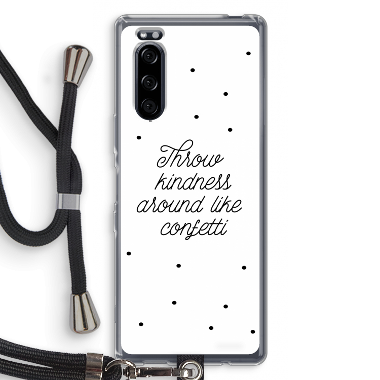 Confetti: Sony Xperia 5 Transparant Hoesje met koord