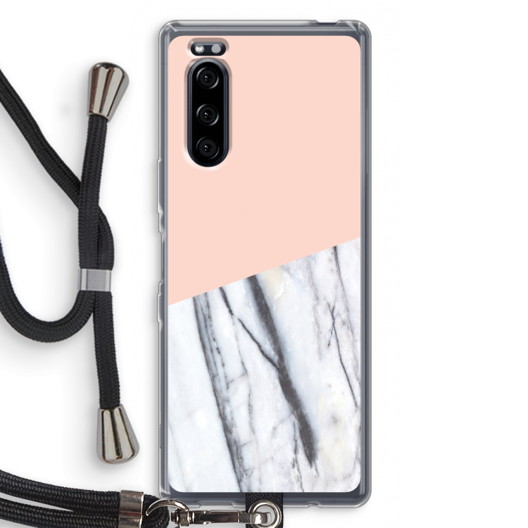 A touch of peach: Sony Xperia 5 Transparant Hoesje met koord