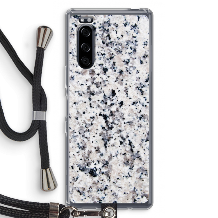 Gespikkelde marmer: Sony Xperia 5 Transparant Hoesje met koord