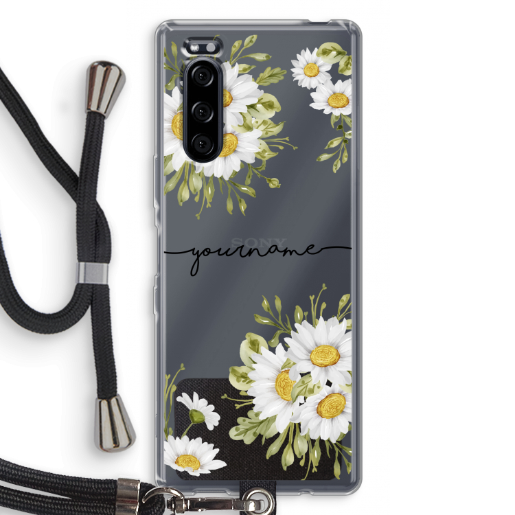 Daisies: Sony Xperia 5 Transparant Hoesje met koord