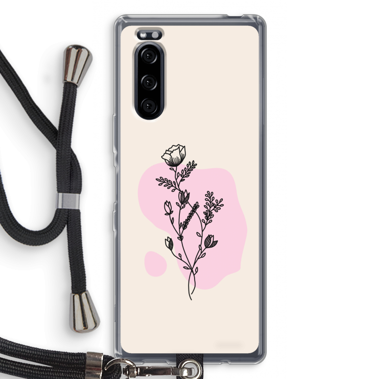 Roses are red: Sony Xperia 5 Transparant Hoesje met koord