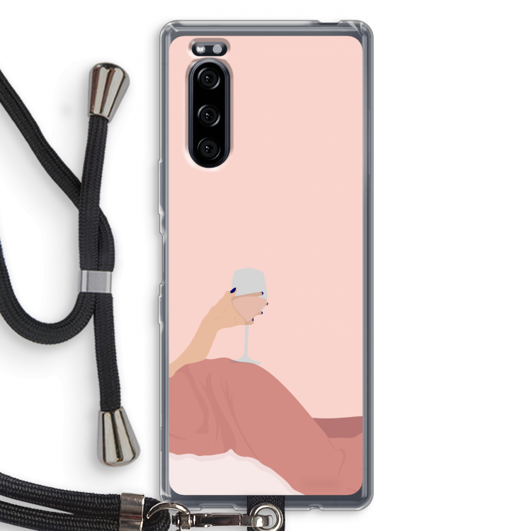Wine: Sony Xperia 5 Transparant Hoesje met koord