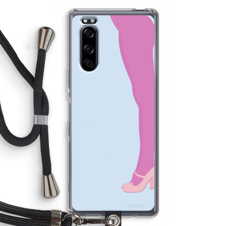 Pink panty: Sony Xperia 5 Transparant Hoesje met koord