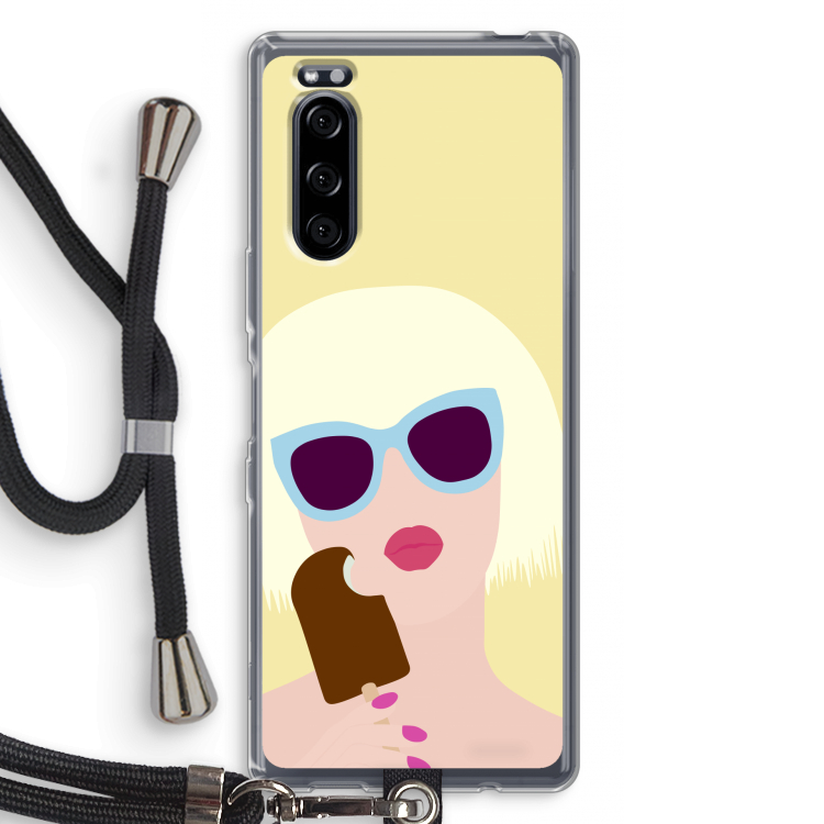Ice cream: Sony Xperia 5 Transparant Hoesje met koord