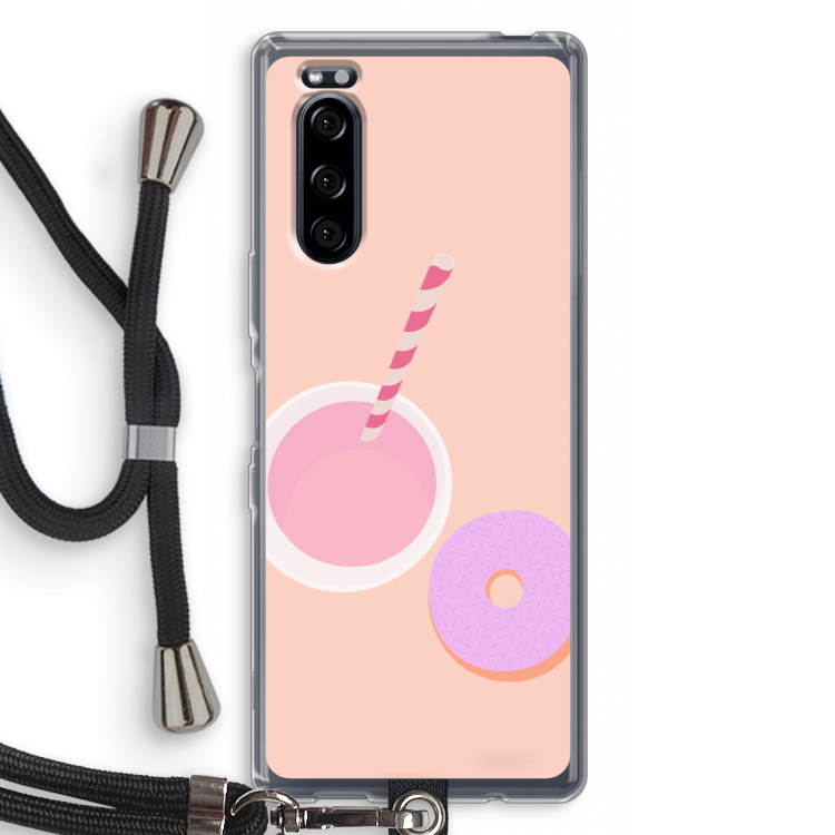 Donut: Sony Xperia 5 Transparant Hoesje met koord