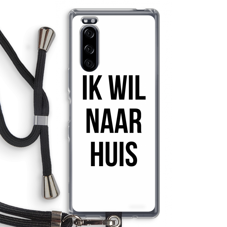 Ik wil naar huis: Sony Xperia 5 Transparant Hoesje met koord