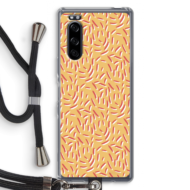 Camouflage: Sony Xperia 5 Transparant Hoesje met koord