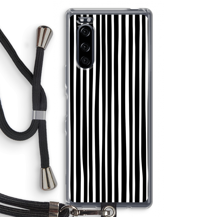 Stripes: Sony Xperia 5 Transparant Hoesje met koord