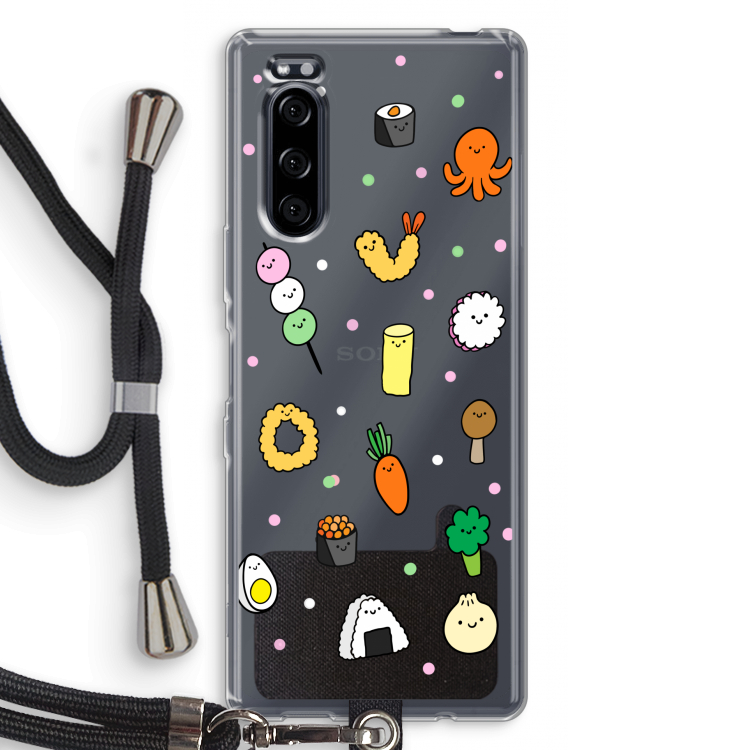 Happy bento friends: Sony Xperia 5 Transparant Hoesje met koord