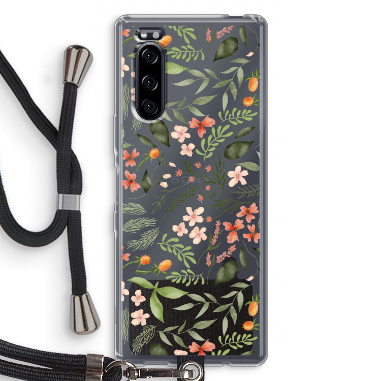 Sweet little flowers: Sony Xperia 5 Transparant Hoesje met koord