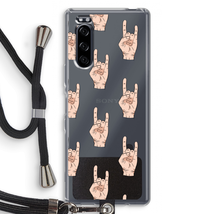 Rock: Sony Xperia 5 Transparant Hoesje met koord
