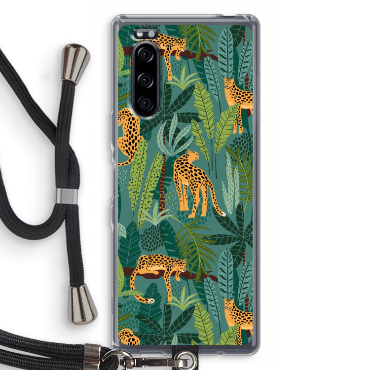 Luipaard 2: Sony Xperia 5 Transparant Hoesje met koord