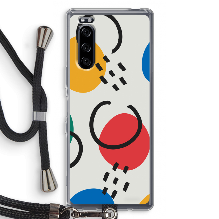 Illustratieve pop 3: Sony Xperia 5 Transparant Hoesje met koord