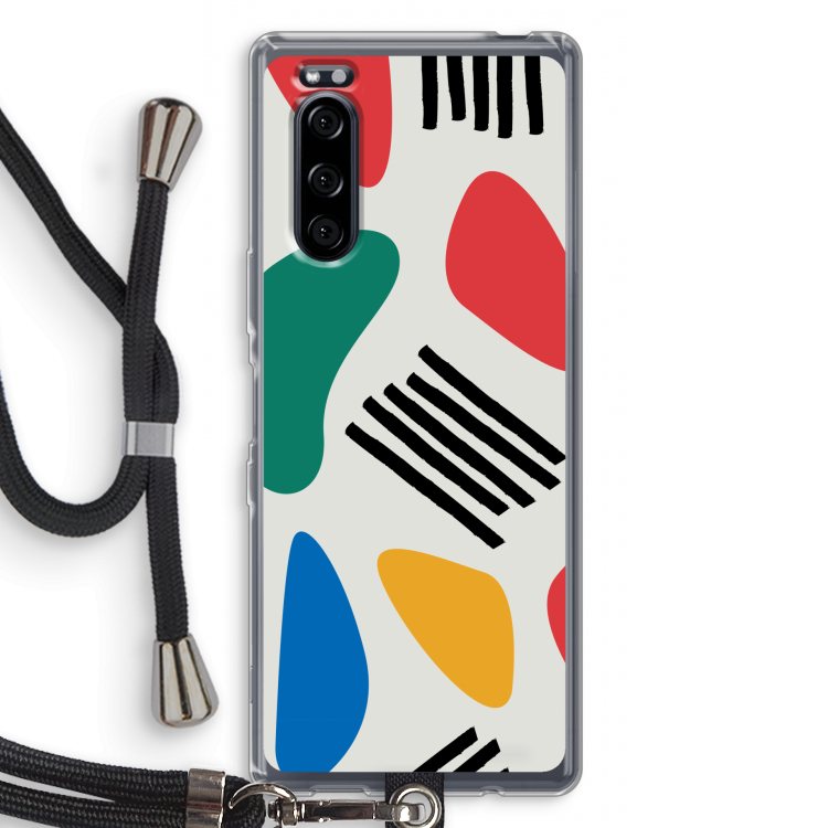 Illustratieve pop 1: Sony Xperia 5 Transparant Hoesje met koord