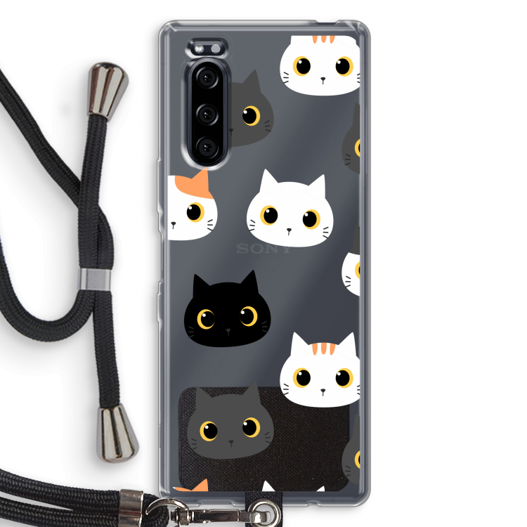 Katten: Sony Xperia 5 Transparant Hoesje met koord