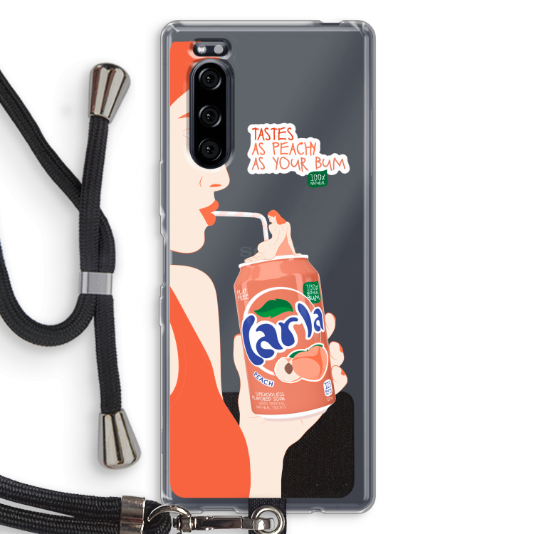 Peach please!: Sony Xperia 5 Transparant Hoesje met koord